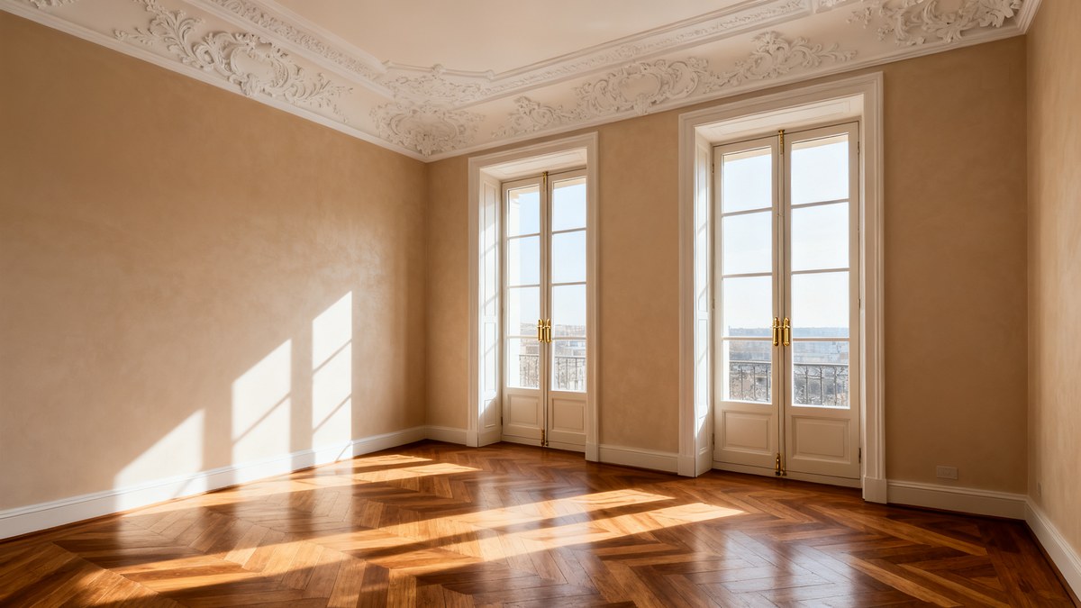 Bauleiter prüft Substanz in Frankfurter Altbau